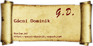Gácsi Dominik névjegykártya